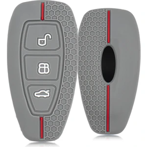 Mondeo Focus 3 Buton Smart Silikon Anahtar Kılıfı - Gri