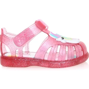 S10279 Tobby Unicornio Çocuk Sandalet Simli Fuşya