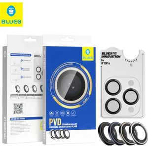 PVD iPhone 16 Pro Uyumlu Gri Silver Paslanmaz Çelik Çizik Işık Engelleyici Kamera Lens Koruyucu