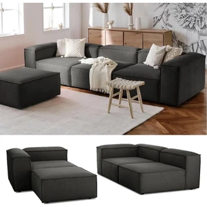 Edsy Home Mira Relax 4 Modül Köşe Koltuk ( Antrasit ) Keten Kumaş