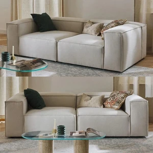 Edsy Home Mira 2 Modüler Ikili Koltuk (Krem) Keten Kumaş