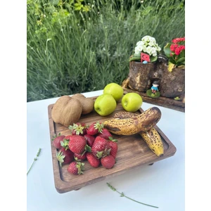 Doğal Ahşap Sunumluk Standı , Ahşap Kek Standı , Ahşap Meyve Tabağı , Ayaklı Doğal Ahşap