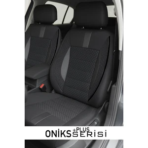 Garaj Marketim Oniks Plus Füme Deri Detaylı Oto Koltuk Kılıfı Tüm Araçlara Uygun