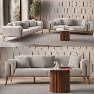 Edsy Home Riva 3+3 Koltuk Takımı Krem