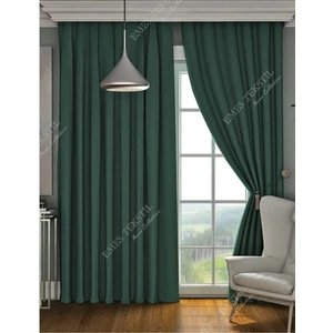 Yeşil Blackout, Işık Geçirmez Karartma Güneşlik, Pilesiz (Tek Kanat Fon Perde)