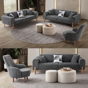 Edsy Home Armoni 3+3+1 Koltuk Takımı Antrasit