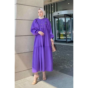 Yazlık Elica Elbise Mor