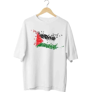Özgür Filistin Baskılı Özel Tasarım Oversize Tshirt