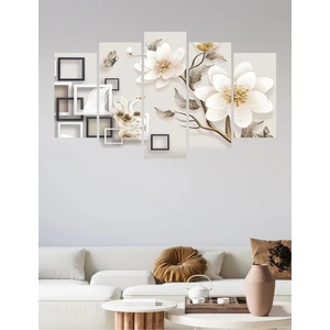 5 Parça Ahşap Beyaz Ağaç Duvar Dekoru Salon Oturma Yatak Odası Için 110X60CM Tablo Seti