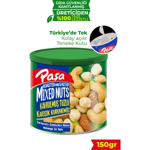 Paşa Kuruyemiş Kavrulmuş Karışık Kuruyemiş Teneke Kutu 150 gr