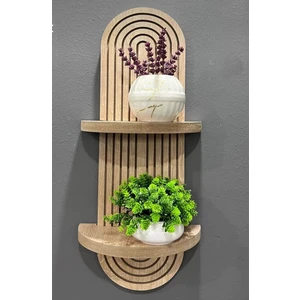 Industrial Living Duvar Rafı - Duvar Dekorasyon - Dekoratif - Ahşap - Ceviz