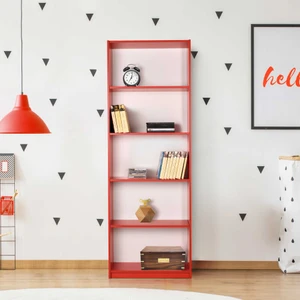 Max 5 Raflı Kitaplık - Kırmızı Renk