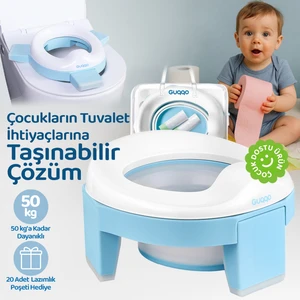Lazımlık, Portatif Katlanabilir Taşınabilir Seyahat Çocuk Tuvaleti, Klozet Adaptörü, Mavi