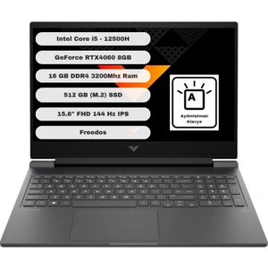 Victus Gaming 15 Intel Core i5 12500H 16GB 512GB SSD RTX4060 Freedos 15.6" Taşınabilir Bilgisayar B03C7EA