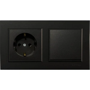 Karea Siyah 2'li Set Topraklı Priz + Anahtar