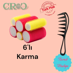 1209 Karma 6'lı Mini Paket Bigudi Cırtlı Saç Bigudisi