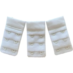 Beyaz 3x2 Sütyen Uzatma Aparatı 32MM | 3 Sıra 2 Kanca | Ince Kopça Agraf 3'lü