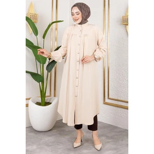 Robalı Uzun Tesettür Tunik Taş