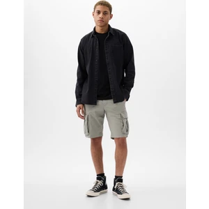 Erkek Gri 11" Relaxed Kargo Şort