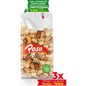 Paşa Kuruyemiş Kavrulmuş Karışık Kuruyemiş 250 gr x 3 Adet (Toplam 750 Gr)