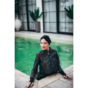 Wild Spirit Kadın Kısa Desenli Fermuarlı Tam Kapalı Tesettür Mayo 3'lu Set
