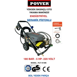 Yüksek Basınçlı Yıkama Makinası (3700 W - 5 HP-180 Bar Endüstriyel)