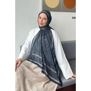 Retro Desen Soft Şal Siyah