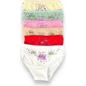 Karışık Renkli Kız Çocuk Külot 6'lı Sevimli Kediler