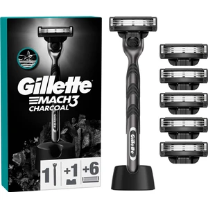 Mach3 Charcoal Tıraş Makinesi ve Yedek Bıçağı 6'lı + Tıraş Bıçağı Standı