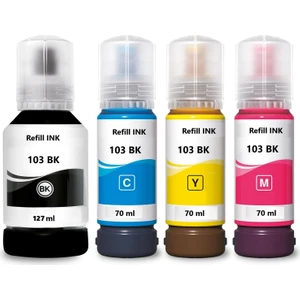 103 Siyah 127 ml Renkliler 70 ml Muadil Mürekkep Set L3110, L3150, L3160, L3190 L3250 Uyumlu