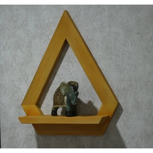 Greenish Home Ahşap Beşgen Duvar Rafı