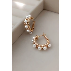 Rose Inci Sıralı Halka Klips Küpe