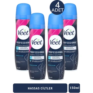 Tüy Dökücü Krem Sprey Hassas Ciltler İçin 150 ml 4 Adet