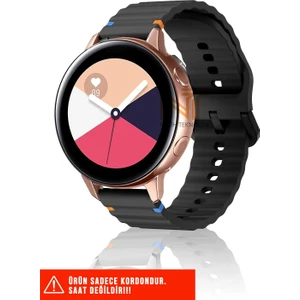 Samsung Galaxy Watch Active / Galaxy Watch Active 2 40/44MM Uyumlu Wave Silikon Kordon 20MM