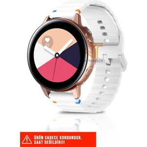 Samsung Galaxy Watch Active / Galaxy Watch Active 2 40/44MM Uyumlu Wave Silikon Kordon 20MM