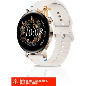 Huawei Watch Gt / Gt2 / Gt3 Elegant 42MM Uyumlu Wave Silikon Kordon 20MM