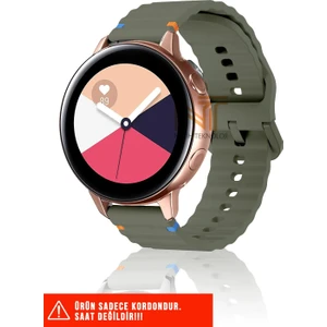 Samsung Galaxy Watch Active / Galaxy Watch Active 2 40/44MM Uyumlu Wave Silikon Kordon 20MM