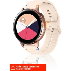 Samsung Galaxy Watch Active / Galaxy Watch Active 2 40/44MM Uyumlu Wave Silikon Kordon 20MM