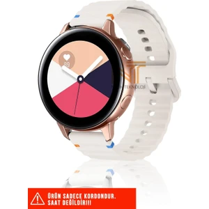 Samsung Galaxy Watch Active / Galaxy Watch Active 2 40/44MM Uyumlu Wave Silikon Kordon 20MM