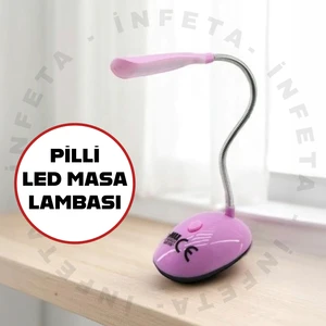 LED Masa Lambası Ders Çalışma Kitap Okuma Lambası Pilli Başucu Lamba