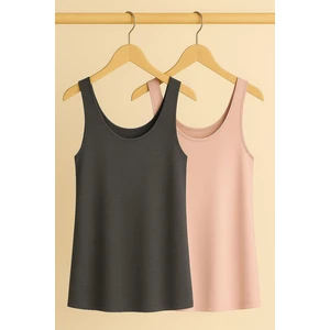 2 Adet A Kesim Pamuklu Kalın Askılı Atlet Tişört