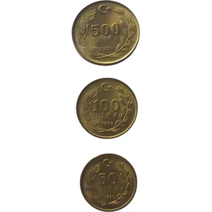 Nostalji Para Seti 3 Adet Türk Lirası Madeni Para. Koleksiyon Başlangıç.