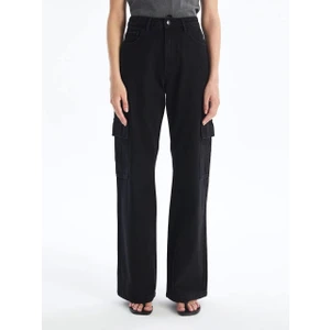 Gizmur Store Kargo cep jeans pantolon siyah