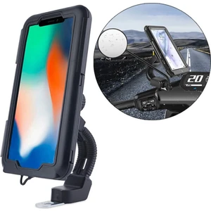 Ally Mt5   Uyumlu Su Geçirmez Motosiklet Dikiz Aynası Telefon Tutucu Siyah