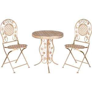 Ferforje Masa Sandalye Seti Gold