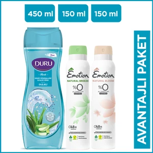 Natural Bloom & Breeze Kadın Deodorant 2X150 ml+ Duru Moods Deniz Mineralleri Duş Jeli 450 ml