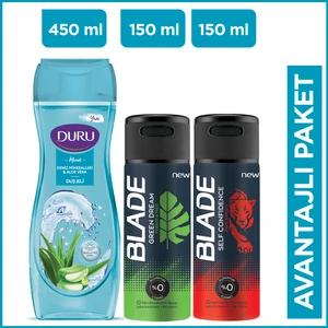 Moods Deniz Mineralleri Duş Jeli 450 Ml+Blade Green Dream & Self Confidince Erkek Deo 2X150 ml