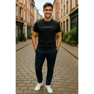 Erkek Slim Fit Enjeksiyon Baskılı Pamuklu T-Shirt
