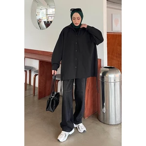 Oversize Gömlek Siyah