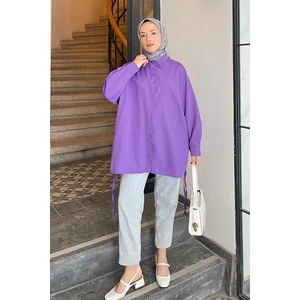 Oversize Gömlek Mor